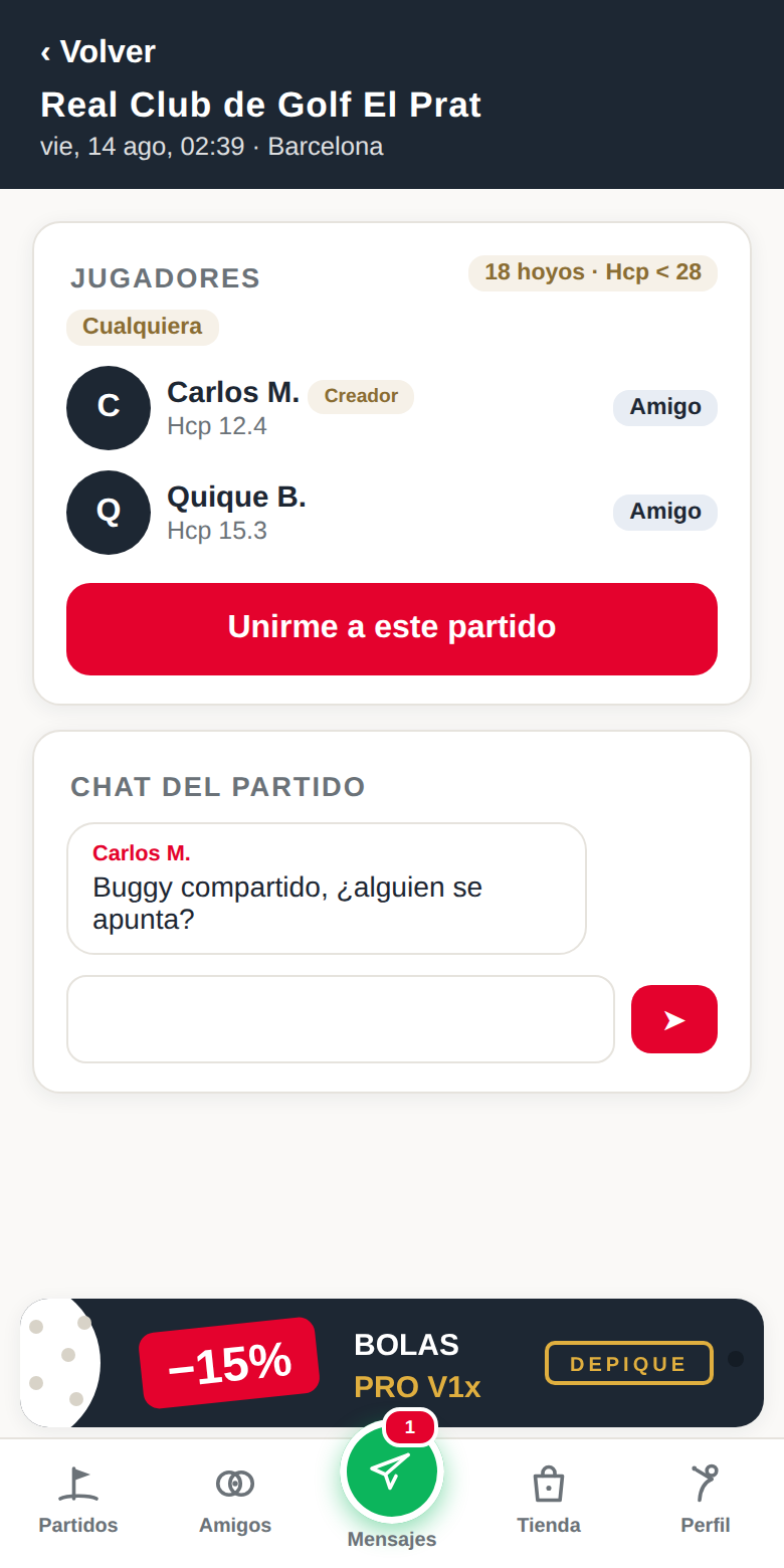 Únete a un partido